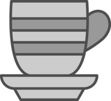 taza línea lleno escala de grises icono diseño vector