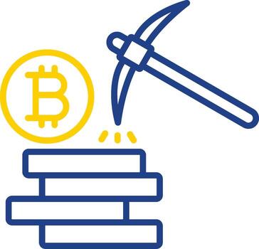 Bitcoin Mining Line Two Colour Icon Design vector