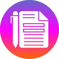 Document Glyph Gradient Circle Icon Design vector