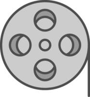 Film Reel Line Filled Greyscale Icon Design vector