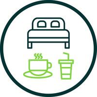 Bed And Breakfast Line Circle Icon Design vector