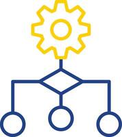 Algorithm Line Two Colour Icon Design vector