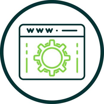 web mejoramiento línea circulo icono diseño vector