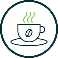 Coffee Cup Line Circle Icon Design vector