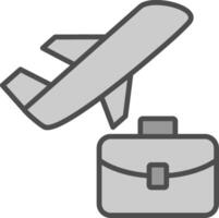 Business Trip Line Filled Greyscale Icon Design vector