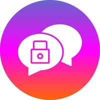 Chat Security Glyph Gradient Circle Icon Design vector