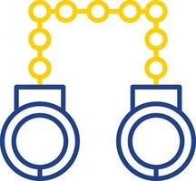 Hand Cuffs Line Two Colour Icon Design vector