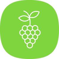 Grapes Line Curve Icon Design vector