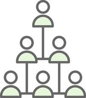 Hierarchical Structure Fillay Icon Design vector