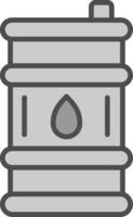 petróleo barril línea lleno escala de grises icono diseño vector