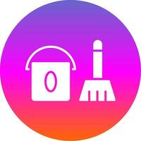 Cleaning Glyph Gradient Circle Icon Design vector