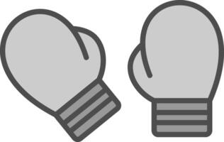 boxeo guante línea lleno escala de grises icono diseño vector