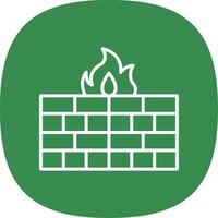 Firewall Line Curve Icon Design vector