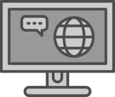 Monitor Line Filled Greyscale Icon Design vector