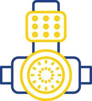 Head Light Line Two Colour Icon Design vector