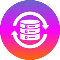 Data Synchronization Glyph Gradient Circle Icon Design vector