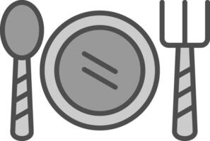 Cutlery Line Filled Greyscale Icon Design vector