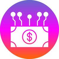 Electronic Money Glyph Gradient Circle Icon Design vector