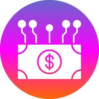 Electronic Money Glyph Gradient Circle Icon Design vector