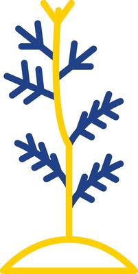 Plant Line Two Colour Icon Design
