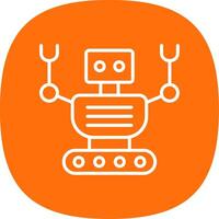 Robot Line Curve Icon Design vector