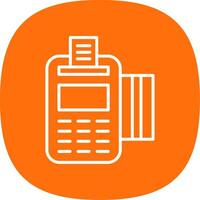 Pos Terminal Line Curve Icon Design vector