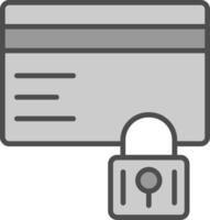 Secure Payment Line Filled Greyscale Icon Design vector