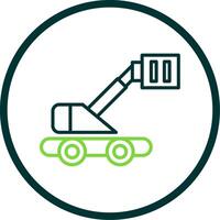 Boom Lift Line Circle Icon Design vector