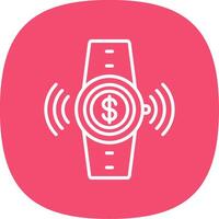 Contactless Line Curve Icon Design vector