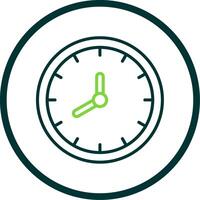 reloj línea circulo icono diseño vector