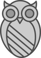 Owl Line Filled Greyscale Icon Design vector