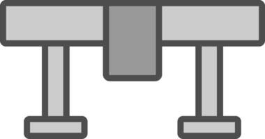 banco línea lleno escala de grises icono diseño vector