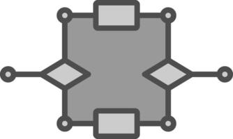 Algorithm Line Filled Greyscale Icon Design vector
