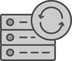 Data Synchronization Line Filled Greyscale Icon Design vector