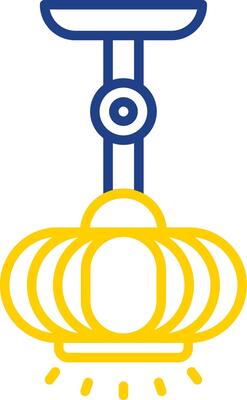 Lamp Line Two Colour Icon Design