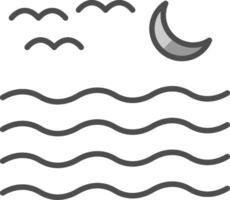 River Line Filled Greyscale Icon Design vector