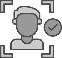 Face Detection Line Filled Greyscale Icon Design vector