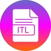 ITL File Format Glyph Gradient Circle Icon Design vector