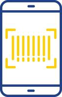 Barcode Scan Line Two Colour Icon Design vector
