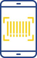 Barcode Scan Line Two Colour Icon Design vector