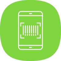 Barcode Scan Line Curve Icon Design vector