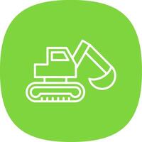 Digger Line Curve Icon Design vector