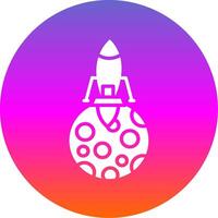 Moon Landing Glyph Gradient Circle Icon Design vector