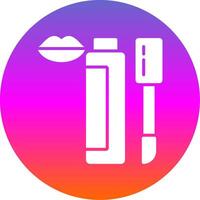 Lip Gloss Glyph Gradient Circle Icon Design vector