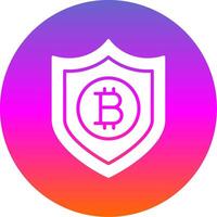 Bitcoin Secure Glyph Gradient Circle Icon Design vector