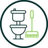 Toilet Line Circle Icon Design vector