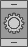 Development Line Filled Greyscale Icon Design vector