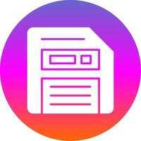 Floppy Disk Glyph Gradient Circle Icon Design vector