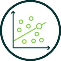 Scatter Graph Line Circle Icon Design vector