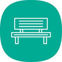 Bench Line Curve Icon Design vector